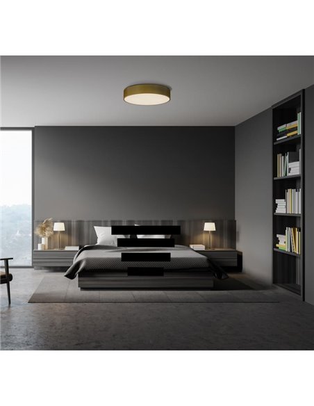 Plafón LED circular ISIA Ø60cm Blanco/Negro/Oro, 55W 5250lm, Kelvin 3000K-4000K Slide Switch con Interruptor deslizante Con y Si