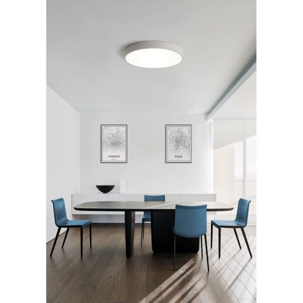 Plafón LED circular grande ISIA Ø80cm Blanco/Negro/Oro, 88W 8440lm, Kelvin 3000K-4000K Slide Switch con Interruptor deslizante C