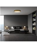Plafón LED circular grande ISIA Ø80cm Blanco/Negro/Oro, 88W 8440lm, Kelvin 3000K-4000K Slide Switch con Interruptor deslizante C