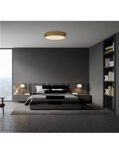 Plafón LED circular grande ISIA Ø80cm Blanco/Negro/Oro, 88W 8440lm, Kelvin 3000K-4000K Slide Switch con Interruptor deslizante C