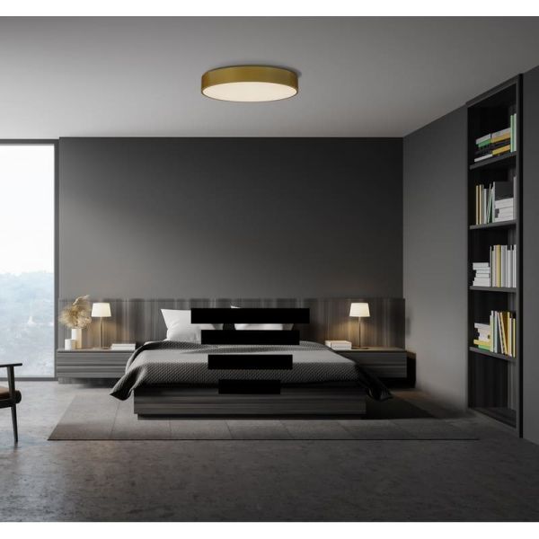 Plafón LED circular grande ISIA Ø80cm Blanco/Negro/Oro, 88W 8440lm, Kelvin 3000K-4000K Slide Switch con Interruptor deslizante C