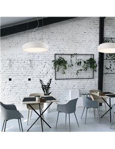 Lámpara Colgante LED con purificador de Aire ISIA AIR CLEANER Blanco/Negro, T5 UV-C 2x15W + LED 55W 5250lm, Mando a distancia, K 2