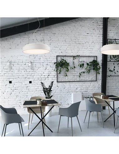 Suspension LED avec purificateur d'air ISIA AIR CLEANER Blanc/Noir, T5 UV-C 2x15W + LED 55W 5250lm, Télécommande, K