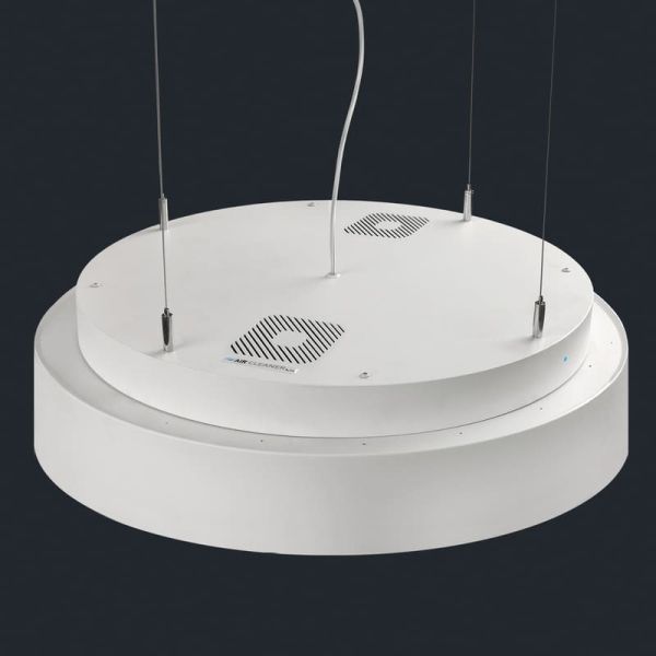 Suspension LED avec purificateur d'air ISIA AIR CLEANER Blanc/Noir, T5 UV-C 2x15W + LED 55W 5250lm, Télécommande, K