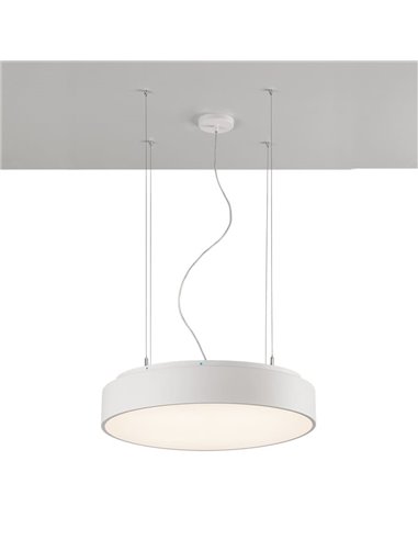 Lámpara Colgante LED con purificador de Aire ISIA AIR CLEANER Blanco/Negro, T5 UV-C 2x15W + LED 55W 5250lm, Mando a distancia, K