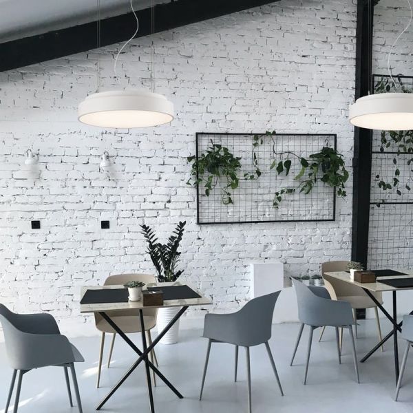 Suspension LED avec purificateur d'air ISIA AIR CLEANER Blanc/Noir, T5 UV-C 2x15W + LED 55W 5250lm, Télécommande, K