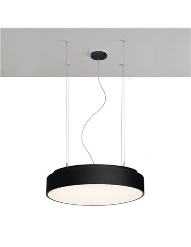 Lámpara Colgante LED con purificador de Aire ISIA AIR CLEANER Blanco/Negro, T5 UV-C 2x15W + LED 55W 5250lm, Mando a distancia, K