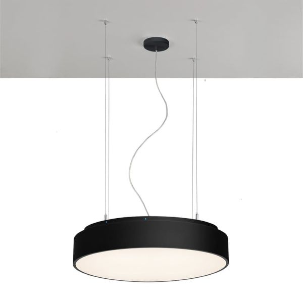 Lámpara Colgante LED con purificador de Aire ISIA AIR CLEANER Blanco/Negro, T5 UV-C 2x15W + LED 55W 5250lm, Mando a distancia, K