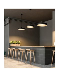 Candeeiro suspenso de teto JARVIS Ø30cm E27 15W, branco/preto com kit de teto branco/preto 2