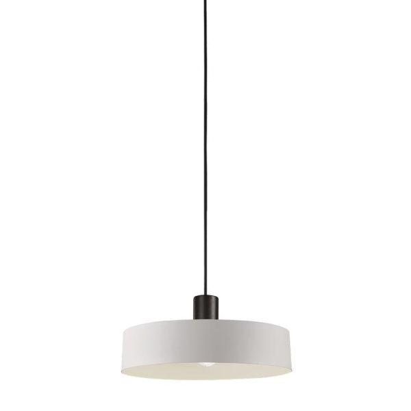 JARVIS Suspension Plafonnier Ø30cm E27 15W, Blanc/Noir avec Kit Plafond Blanc/Noir