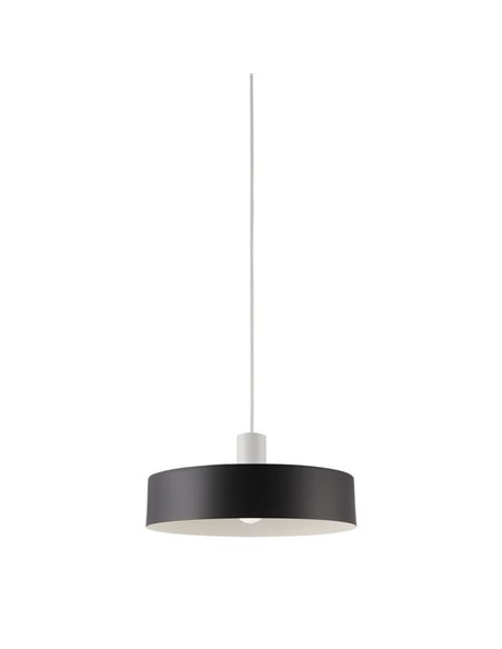 Lámpara de Techo Colgante JARVIS Ø30cm  E27 15W, Blanco/Negro con Kit Florón Blanco/Negro