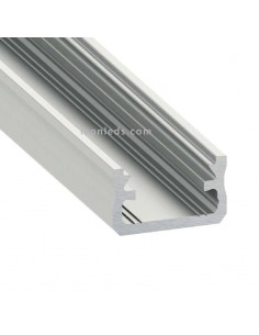 Perfil para Tira de  LED para Iluminación Decorativa en mobiliario y acabados interiores color bruto sujetar con tornillos cinta