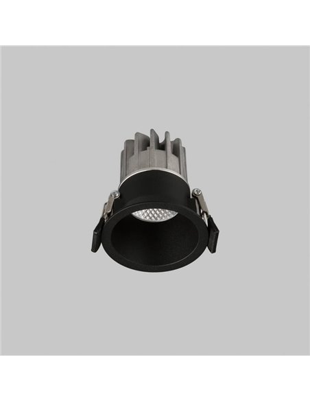 Downlight encastré LED COB noir KIDAL Ø6cm, 5W IP44 2700K/3000K/4000K 495lm/540lm/580lm