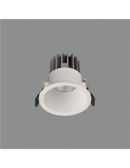 Downlight encastré LED COB blanc KIDAL, Ø8cm 7W IP44 2700K/3000K/4000K respectivement 610lm/670lm/730lm
