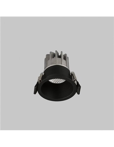 Downlight encastrable LED COB noir KIDAL, Ø10cm 13W IP44 2700K/3000K/4000K respectivement 1160lm/1260lm/1370lm