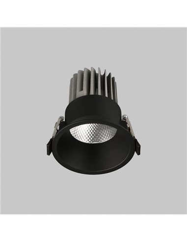 Downlight empotrable LED COB negro KIDAL de Ø13cm 20W IP44 2700K/3000K/4000K con potencia luminosa 1680lm/1830lm/1988lm