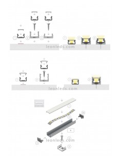 Grapa transparente para perfil tipo A | LeonLeds 2