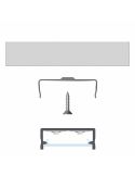 Grapa Metálica para sujeción de Perfil Tipo Dual acabado gris