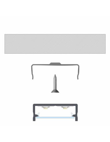 Grapa Metálica para sujeción de Perfil Tipo Dual acabado gris
