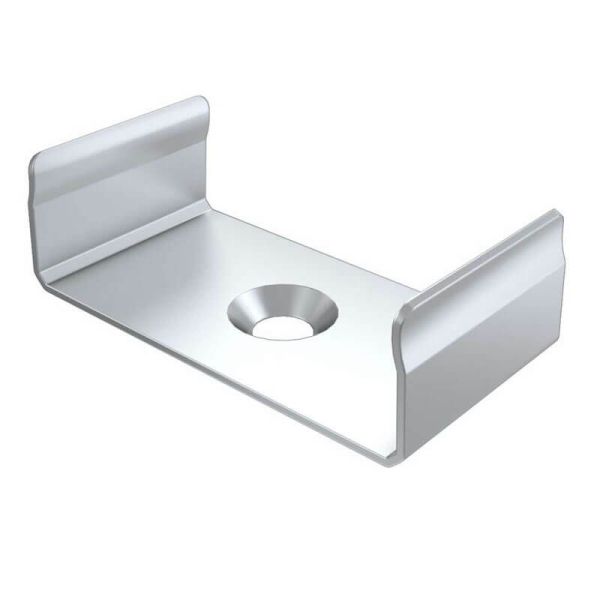 Grapa Metálica para sujeción de Perfil Tipo Dual acabado gris