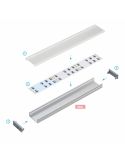 Tapa final gris para perfil Dual 2 en 1 permite pasar cable