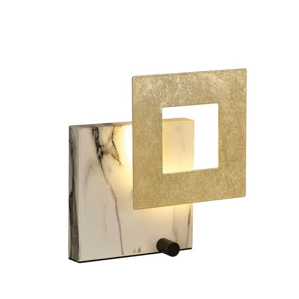 Lámpara de Sobremesa LED DALIA 18W Oro+Blanco/ Oro+Negro Marmol 3000K 1260 Lm 