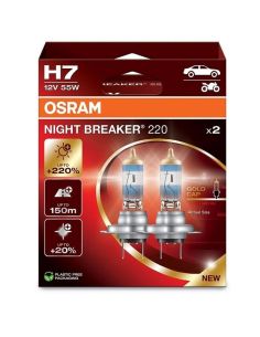 Pacote de 2 lâmpadas H7 Night Breaker 220 + 220% 64210NB220-HCB