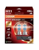 Pack de 2 Bombillas H11 Night Breaker 220 + 220% 64211NB220-HCB Caja de Cartón Osram