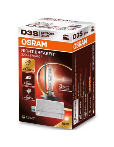 Lâmpada Xenon D3S Night Breaker 220 Xenarc Pacote com 1 Unidade +220% 66340XN2 Osram