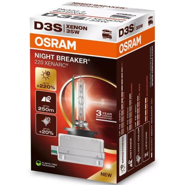 Bombilla Xenón D3S Night Breaker 220 Xenarc Pack 1 Unds. +220% 66340XN2 Osram