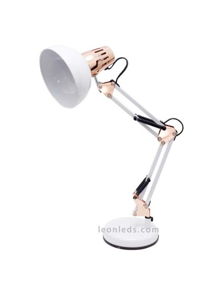 Luminária de estudo Série Antígona Branca e Cobre da Fabrilam | Leon Iluminação LED