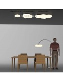 Plafón de Techo Superficie Grande serie EOS 6XE27 1881 Mantra Difusor Polietileno Diseño moderno Actual 6 Bombillas | LeonLeds