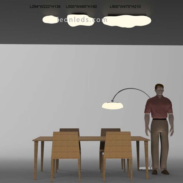 Plafonnier Grande Surface Série EOS 6XE27 1881 Mantra Diffuseur Polyéthylène Design moderne Actuel 6 Ampoules | leonleds