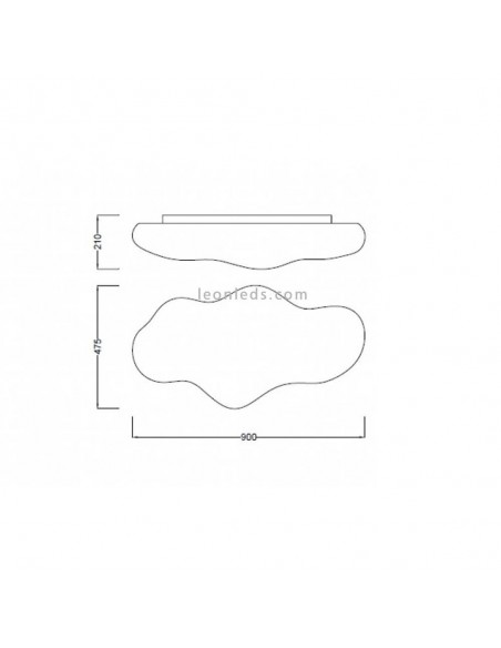 Plafonnier Grande Surface Série EOS 6XE27 1881 Mantra Diffuseur Polyéthylène Design moderne Actuel 6 Ampoules | leonleds