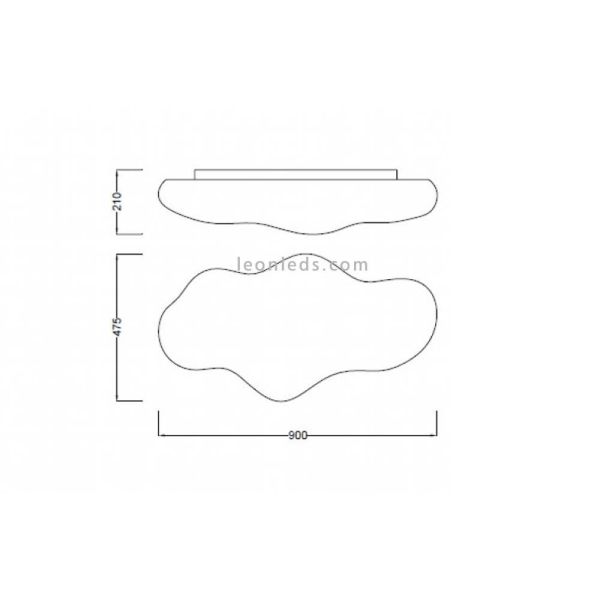 Plafonnier Grande Surface Série EOS 6XE27 1881 Mantra Diffuseur Polyéthylène Design moderne Actuel 6 Ampoules | leonleds