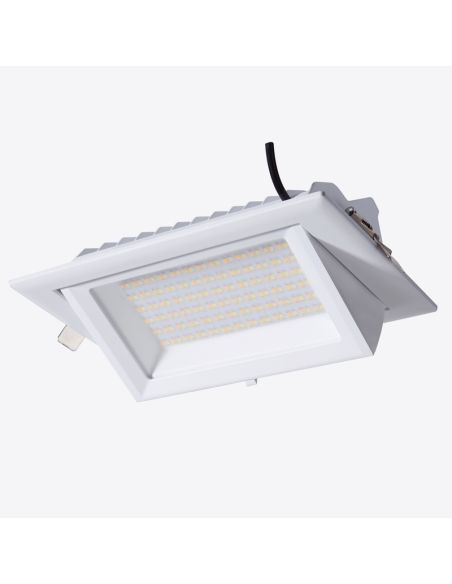 Downlight LED 38W direccionable rectangular 3 en 1 3000K-4000K-5500K Switch Blanco