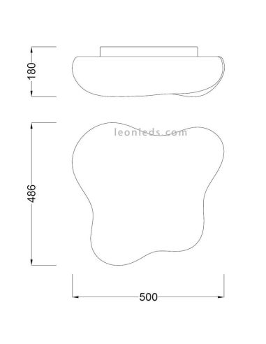 Plafón de Techo serie EOS de Mantra  para 4 Bombillas Moderno Difusor polietileno 1881 Mediano | LeonLeds