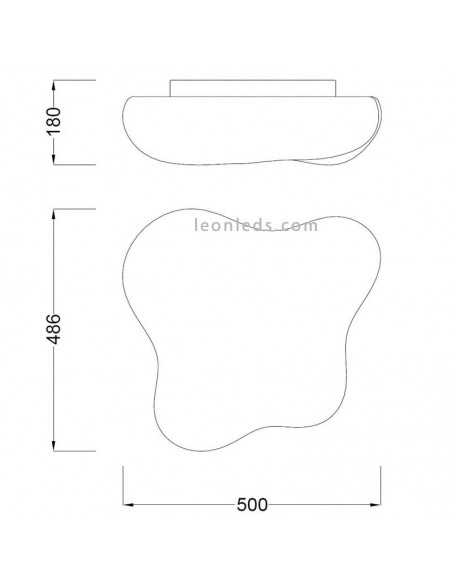 Plafón de Techo serie EOS de Mantra  para 4 Bombillas Moderno Difusor polietileno 1881 Mediano | LeonLeds