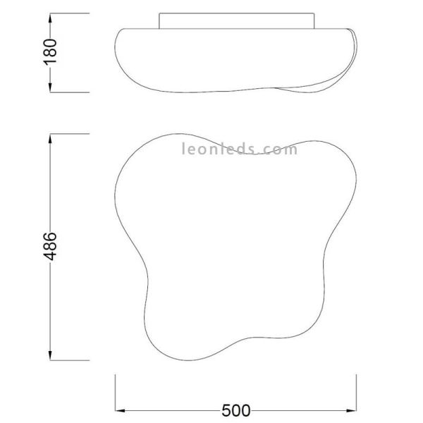 Plafón de Techo serie EOS de Mantra  para 4 Bombillas Moderno Difusor polietileno 1881 Mediano | LeonLeds