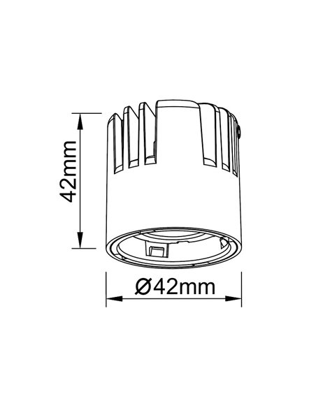 Downlight LED encastré 6 W Dissipateur de chaleur SUNSET Blanc 2700 K (510 Lm) / 3000 K (525 Lm) / 4000 K (560 Lm)