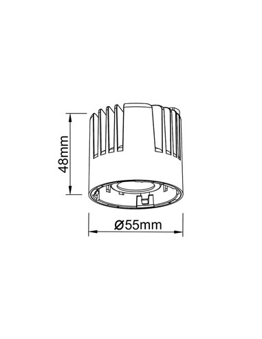 Downlight LED 10 W avec dissipateur thermique SUNSET Blanc 2 700 K (765 lm) / 3 000 K (800 lm) / 4 000 K (860 lm)