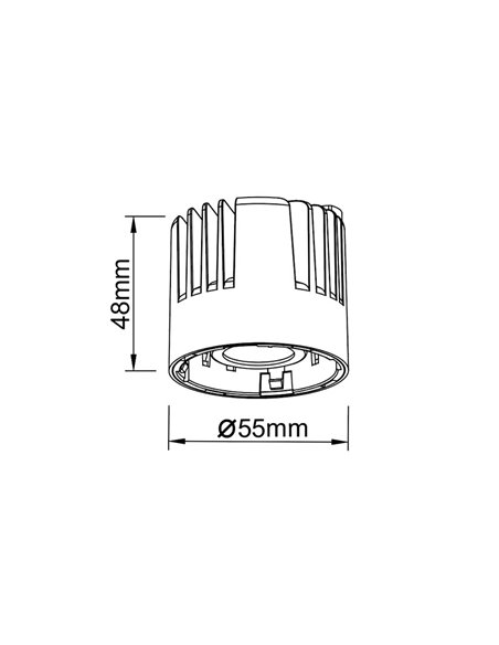 Downlight LED 10 W avec dissipateur thermique SUNSET Blanc 2 700 K (765 lm) / 3 000 K (800 lm) / 4 000 K (860 lm)