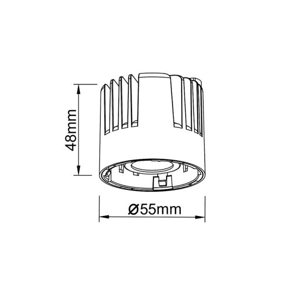 Downlight LED 10 W avec dissipateur thermique SUNSET Blanc 2 700 K (765 lm) / 3 000 K (800 lm) / 4 000 K (860 lm)