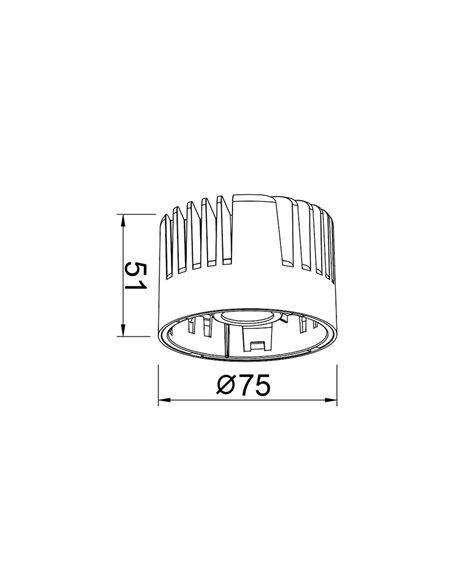 Downlight Empotrable LED 15W Heat Sink SUNSET Blanco, 2700K (980 Lm) /  3000K (1070 Lm) / 4000K (1125 Lm)