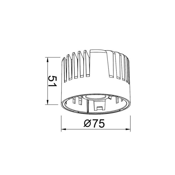 Downlight Empotrable LED 15W Heat Sink SUNSET Blanco, 2700K (980 Lm) /  3000K (1070 Lm) / 4000K (1125 Lm)