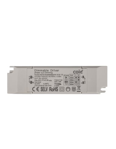 Driver SUNSET 15W Branco Não Regulável On/Off ou Regulável Triac/Dali