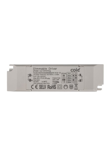 Driver SUNSET 15W Branco Não Regulável On/Off ou Regulável Triac/Dali