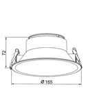 Downlight Empotrable LED SUNSET Ø16,5cm 20/30W Marco Blanco/Negro/Oro