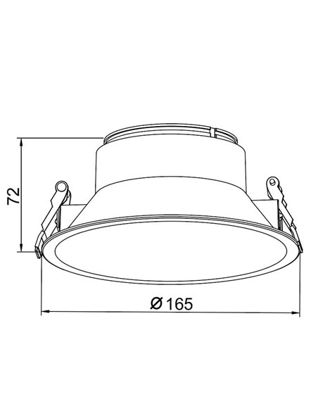 SUNSET LED Downlight de embutir Ø16,5cm 20/30W Moldura branca/preta/dourada