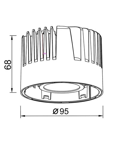 Downlight Empotrable LED SUNSET Ø16,5cm 20/30W Heat Sink Blanco, 2700K (1660/2350 Lm) /  3000K (1770/2490 Lm) / 4000K (1950/2690
